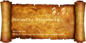 Horowitz Vincencia névjegykártya